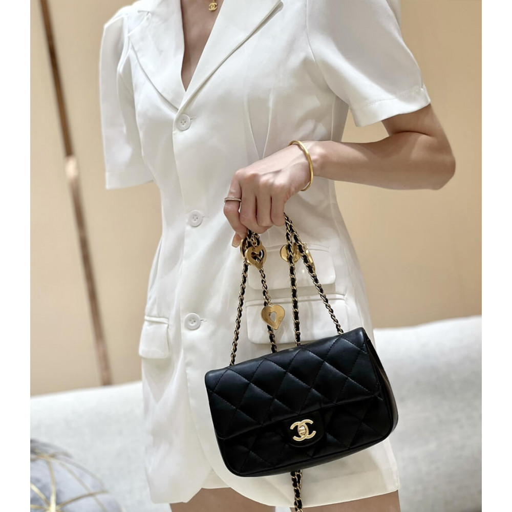 Chanel Mini Flap Bag 20cm Heart Chain