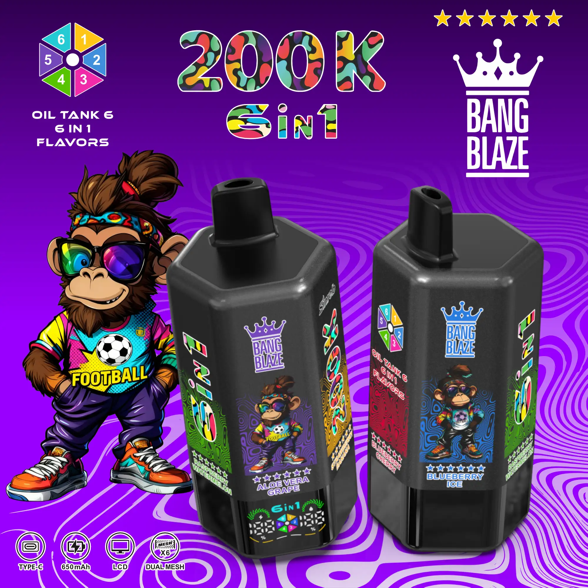 Bang Blaze 200K 6-in-1 Disposable Vape
