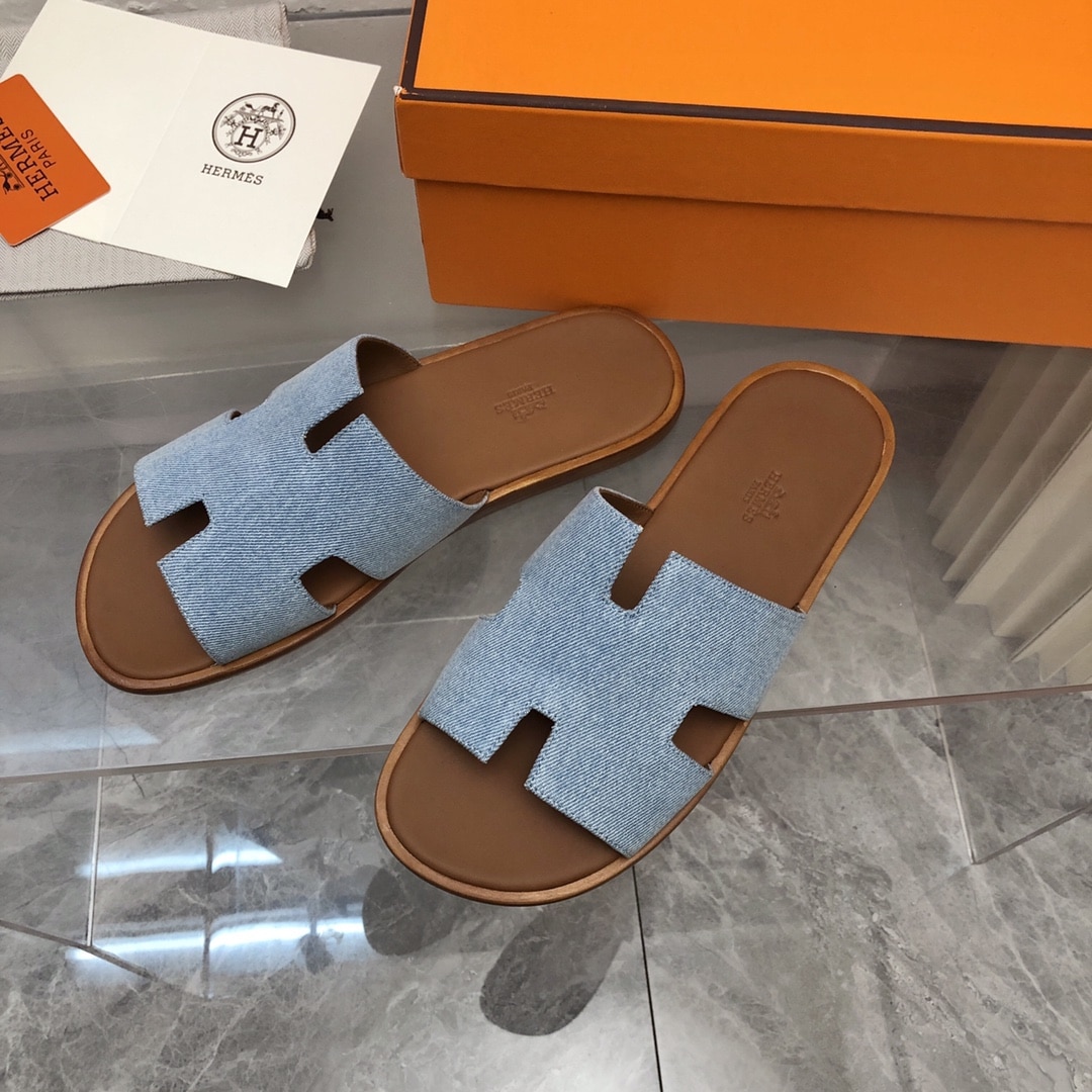 Hermes Izmir Sandal Bleu Clair