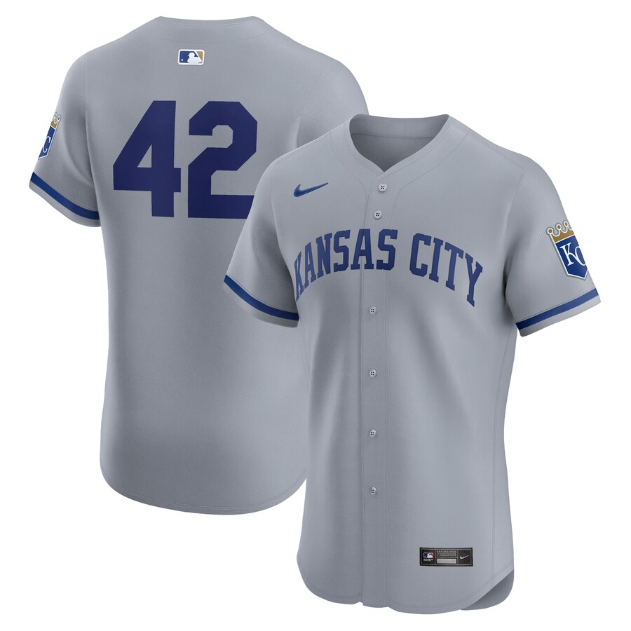 Kansas City Royals Road 2024 Jackie Robinson Day Elite Jersey Gray