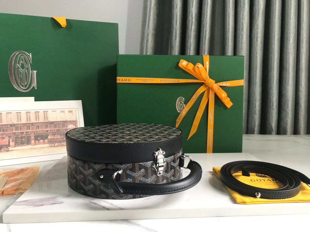 Goyard The Alto Hatbox Trunk Bag 18Cm Black Canvas