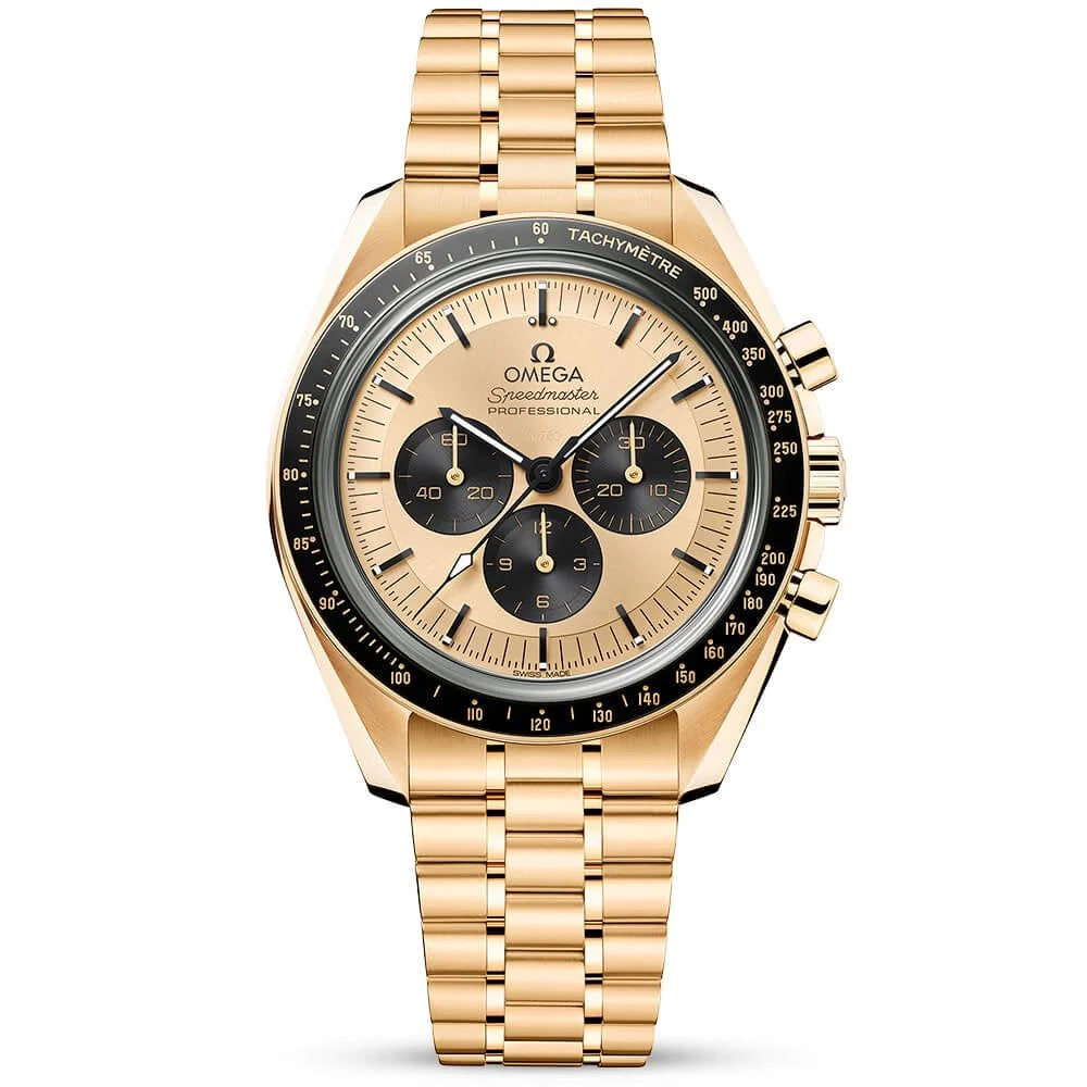 OMEGA Speedmaster Moonwatch 18ct Moonshine Gold Dial Bracelet Watch