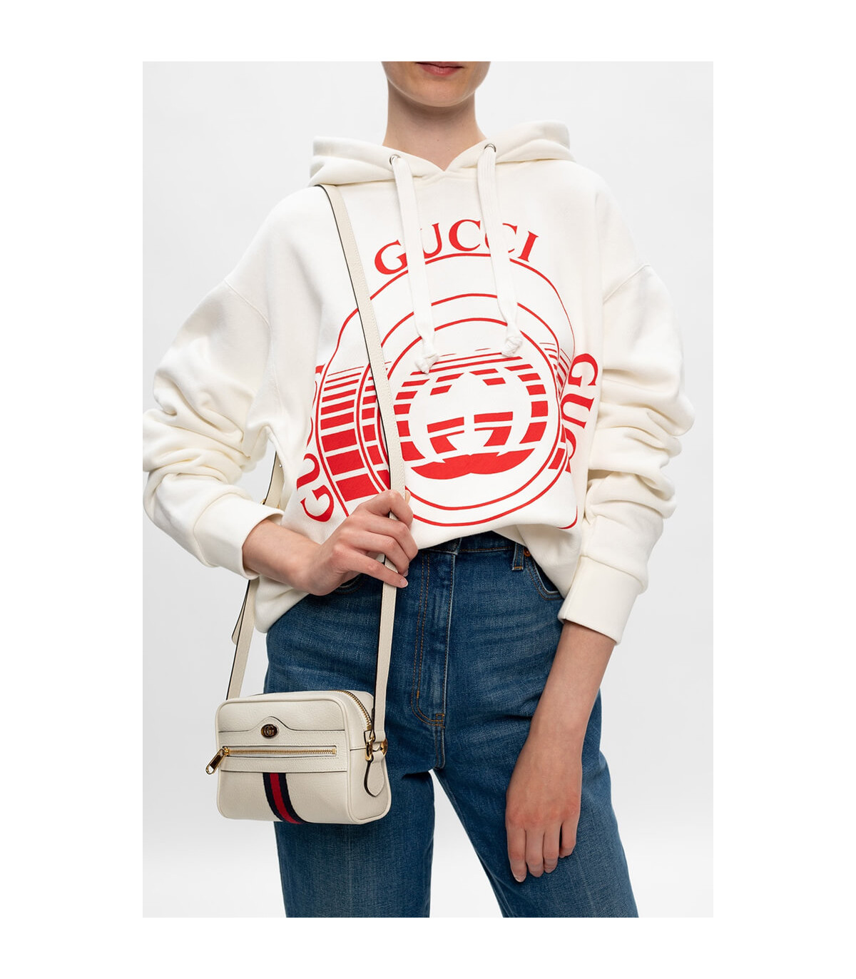 Gucci Ophidia Leather Mini Bag White