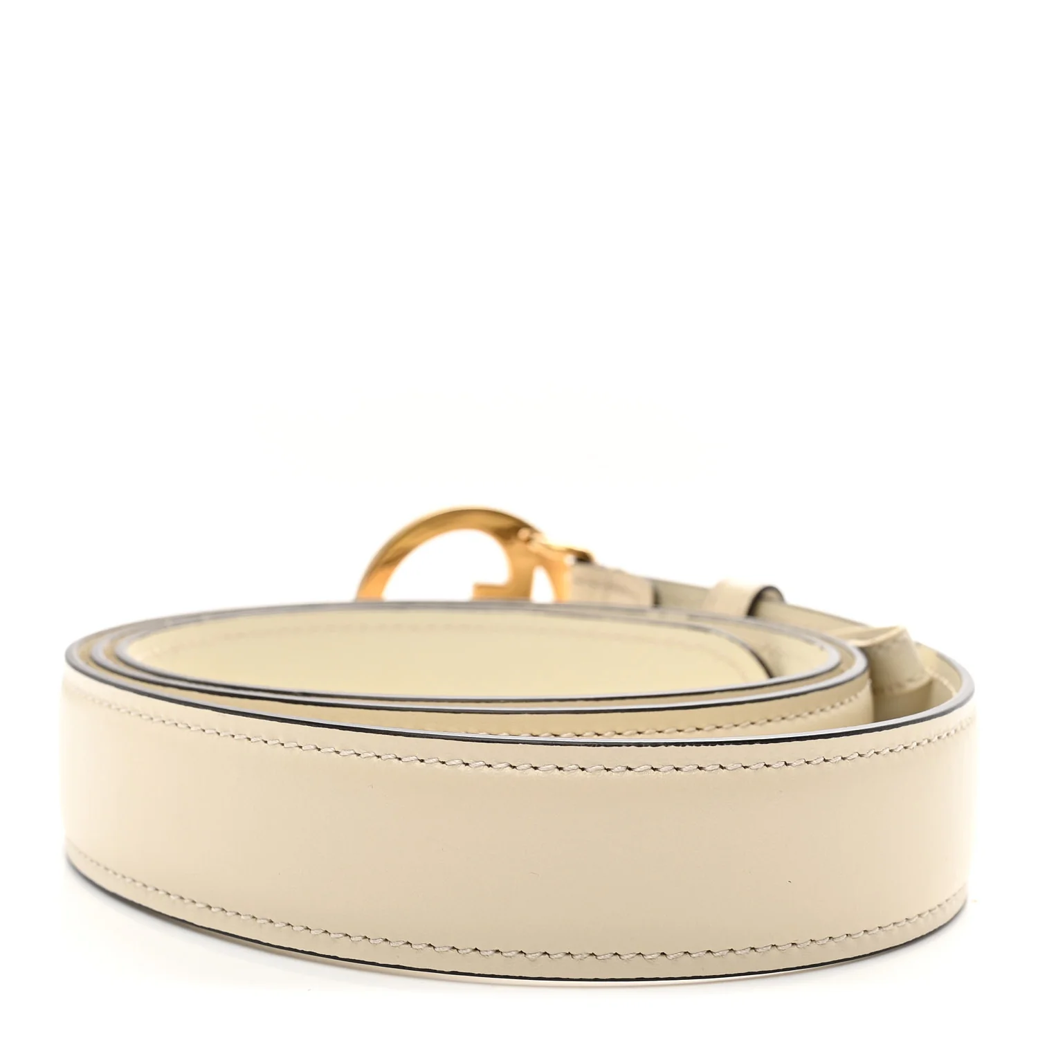Ciny Lux Calfskin Blondie Belt 100 40 White