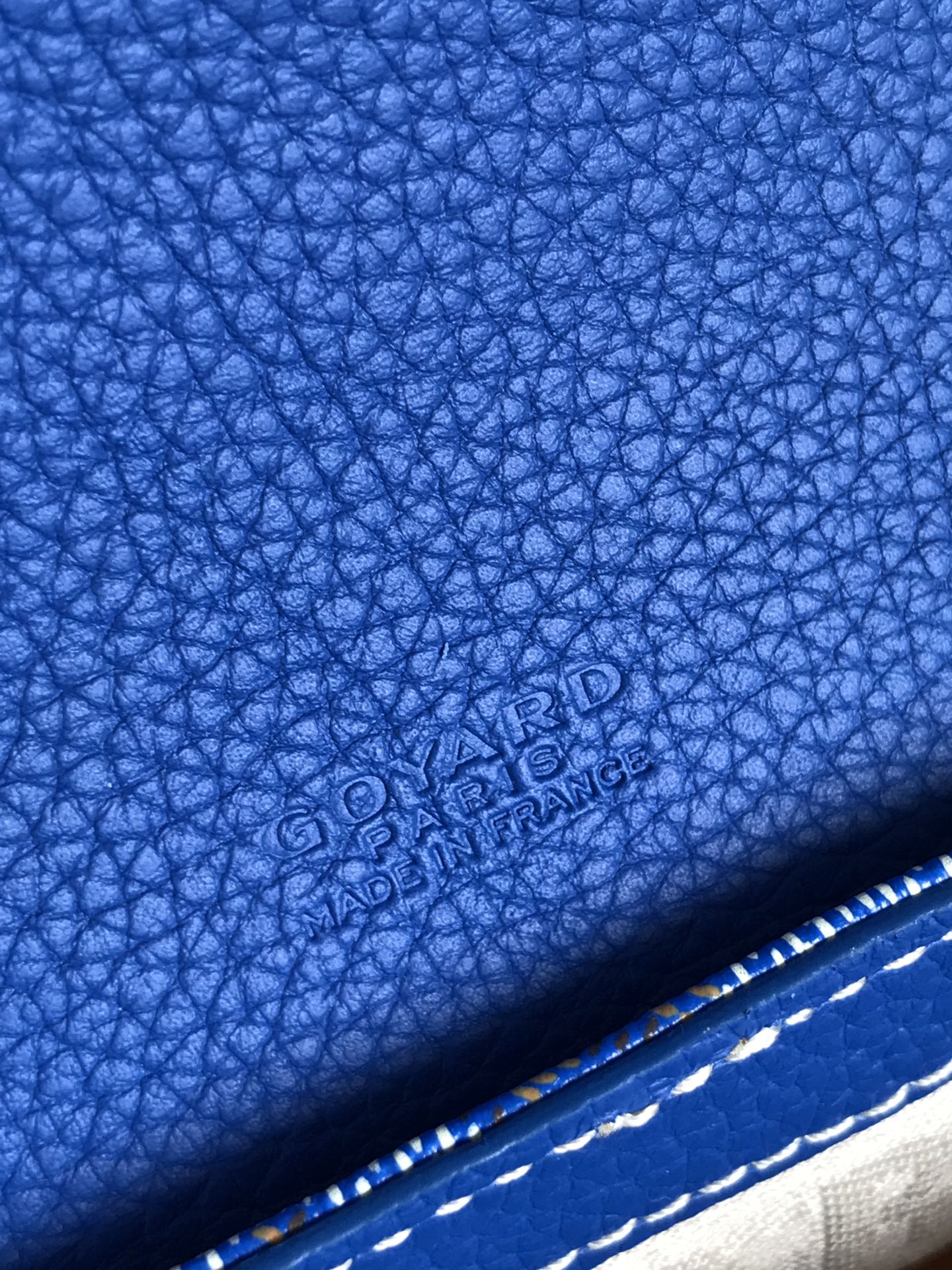 Goyard Grand Bleu 16cm Sapphire Blue Goyardine Canvas And Lambskin