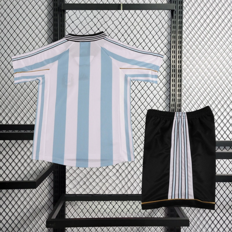 Retro kids 1998 KIDS Argentina Home Football jersey retro