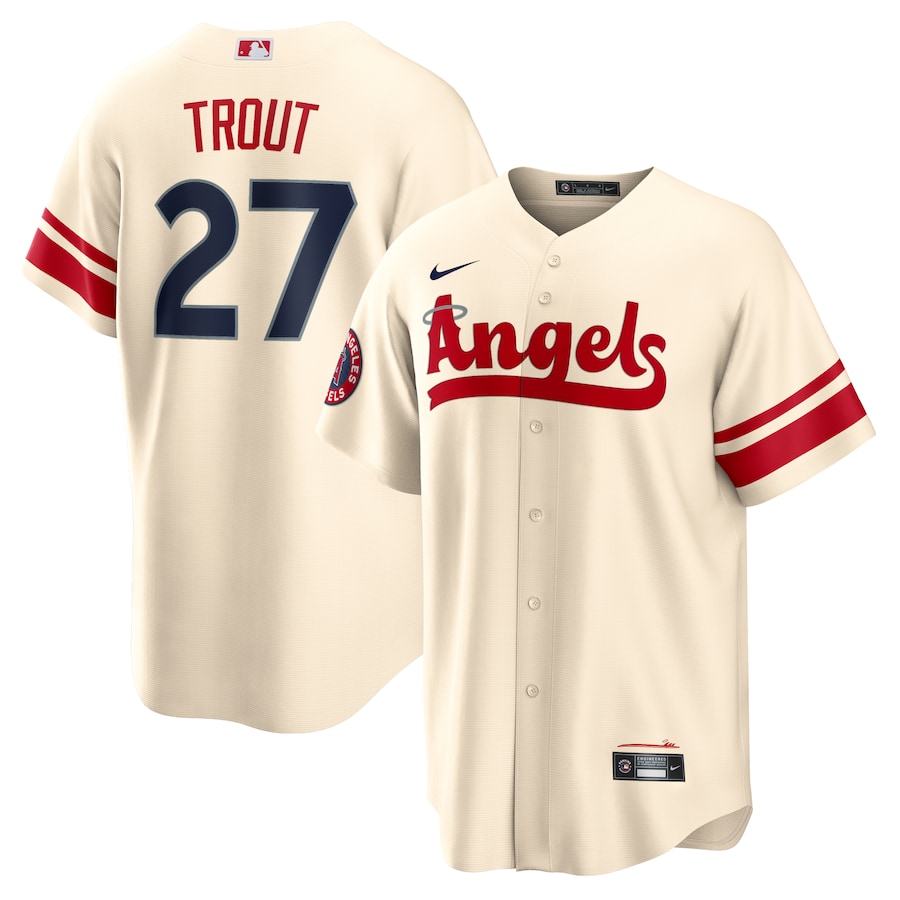 Mike Trout Los Angeles Angels City Connect Player Jersey Cream