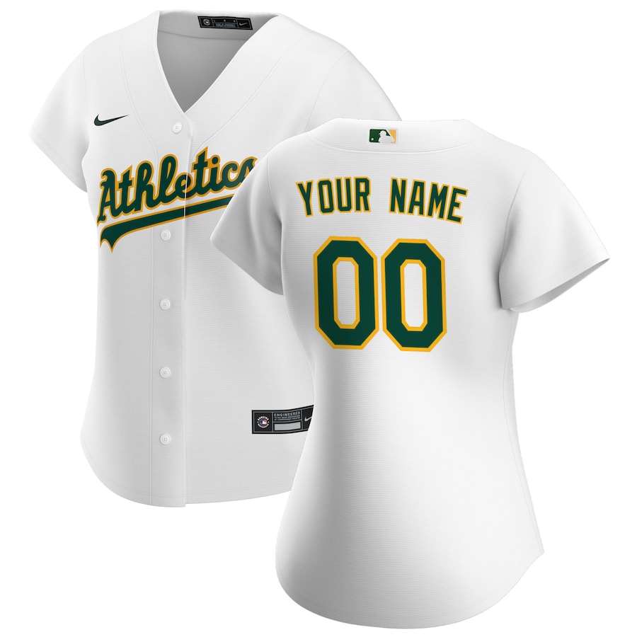 Oakland Athletics Women's Home Custom Jersey White