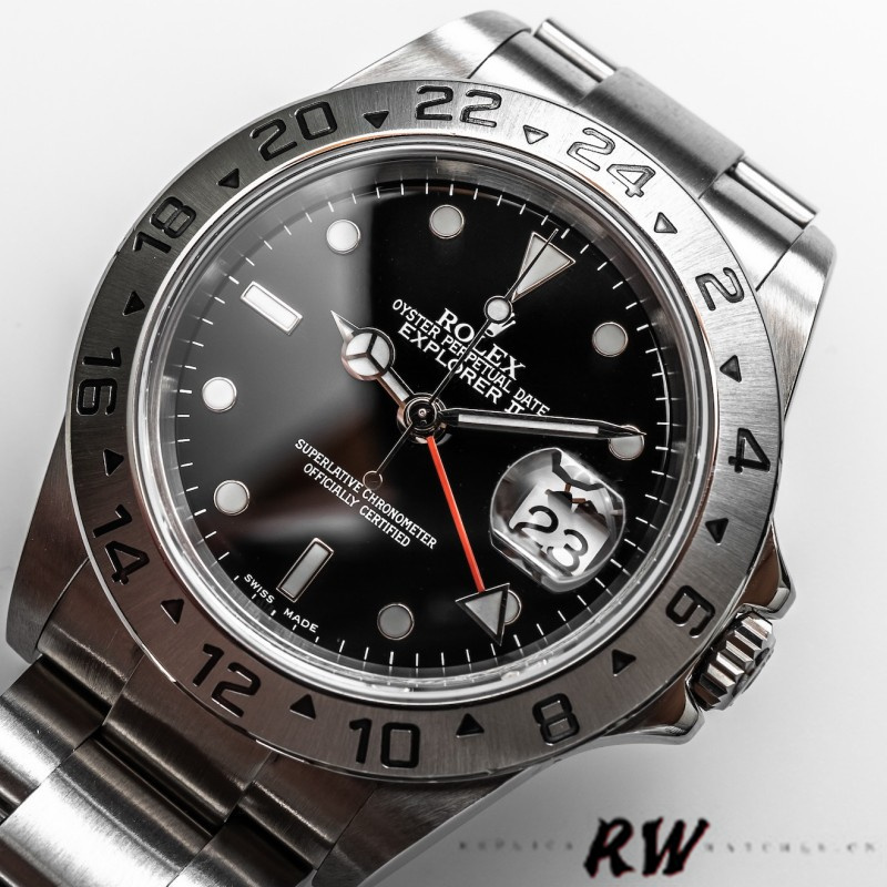 【Super Clone】Rolex Explorer II 16570 Stainless Steel Black Dial 40MM Mens Replica Watch