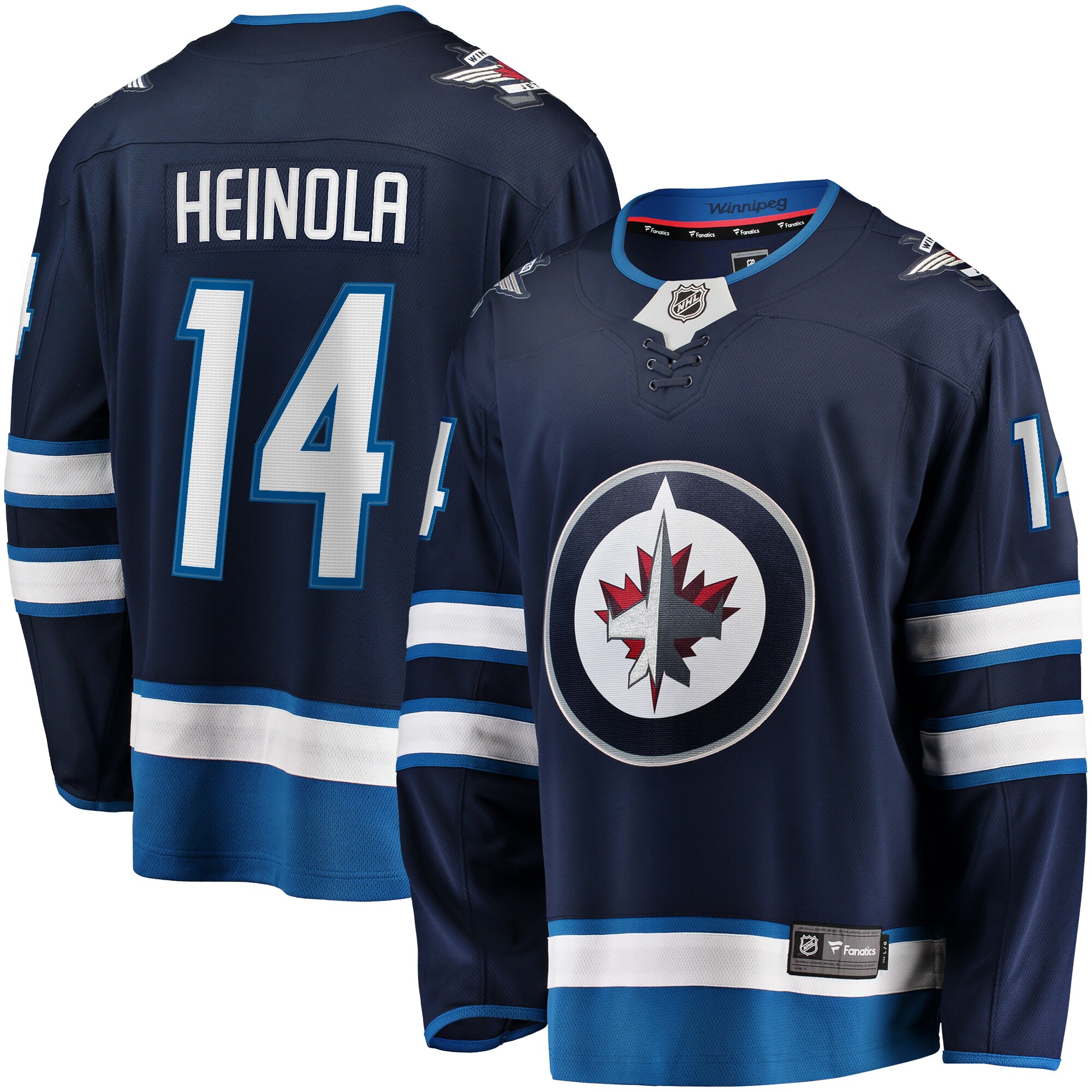 Ville Heinola Winnipeg Jets Fanatics Home Breakaway Player Jersey – Navy