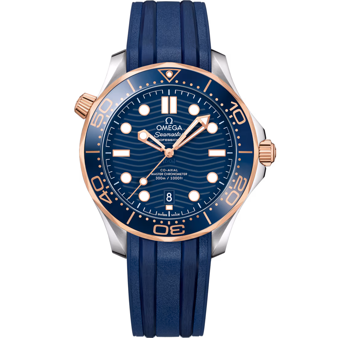 Omega Seamaster Diver 300M 42mm Blue Dial Stainless Steel and Sedna™ 18k Rose Gold Strap 210.22.42.20.03.002