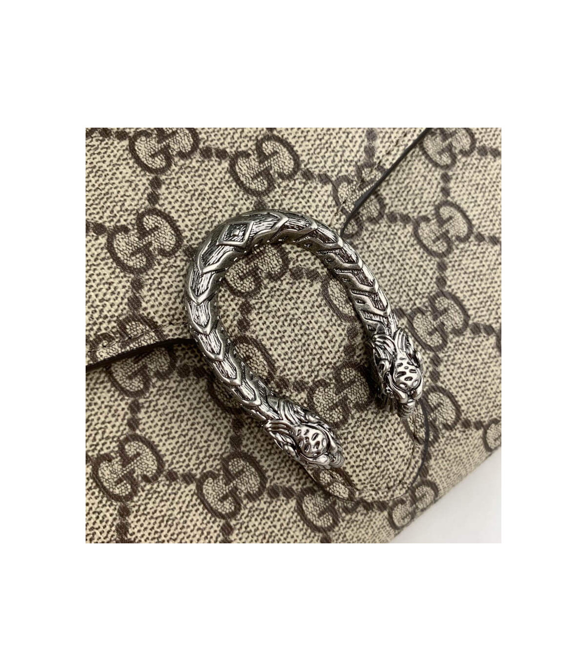 Gucci Dionysus GG Supreme Chain Wallet Beige 20cm