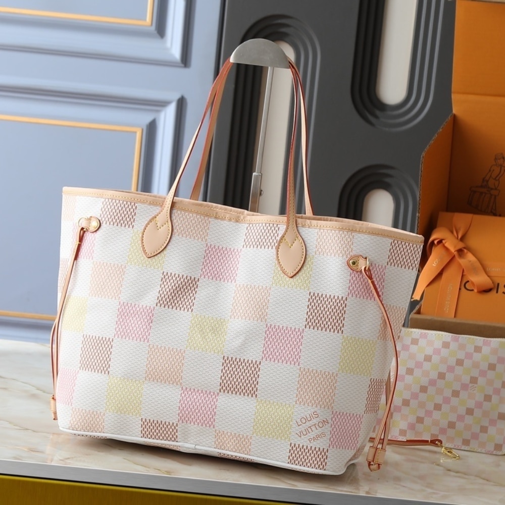 Louis Vuitton Neverfull MM Damier Canvas Peach 31Cm N40668