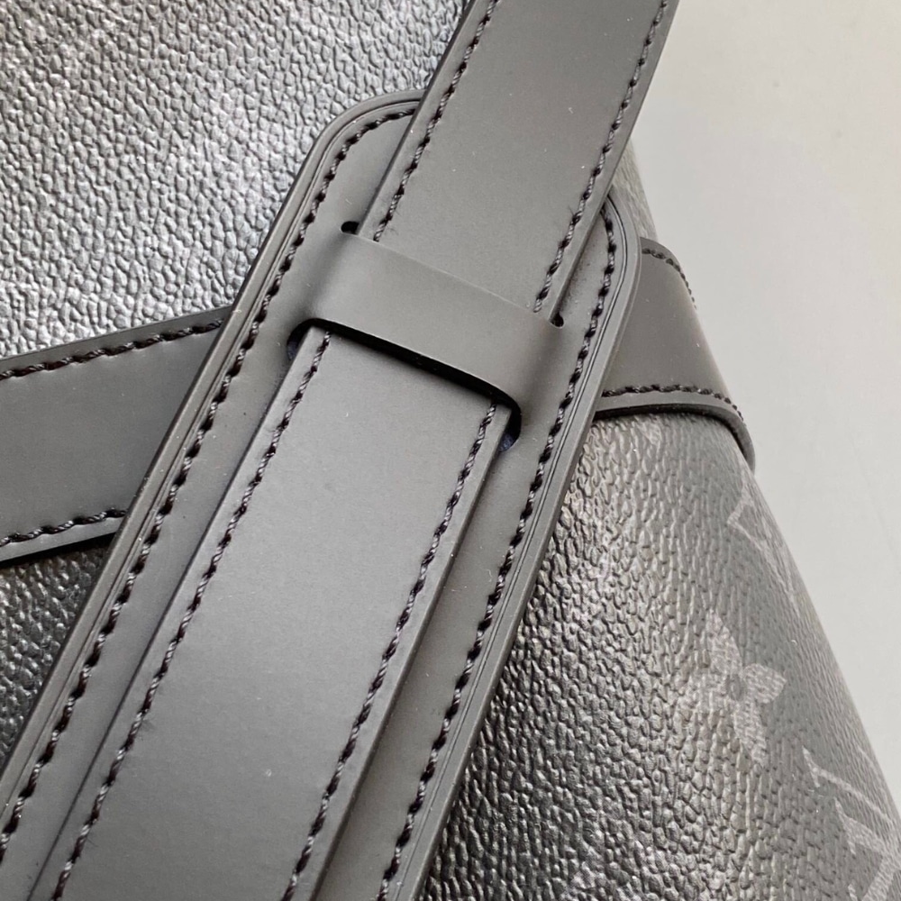Louis Vuitton Keepall Bandoulière 50 Monogram Eclipse Boston Travel Bag Black 50cm M14202