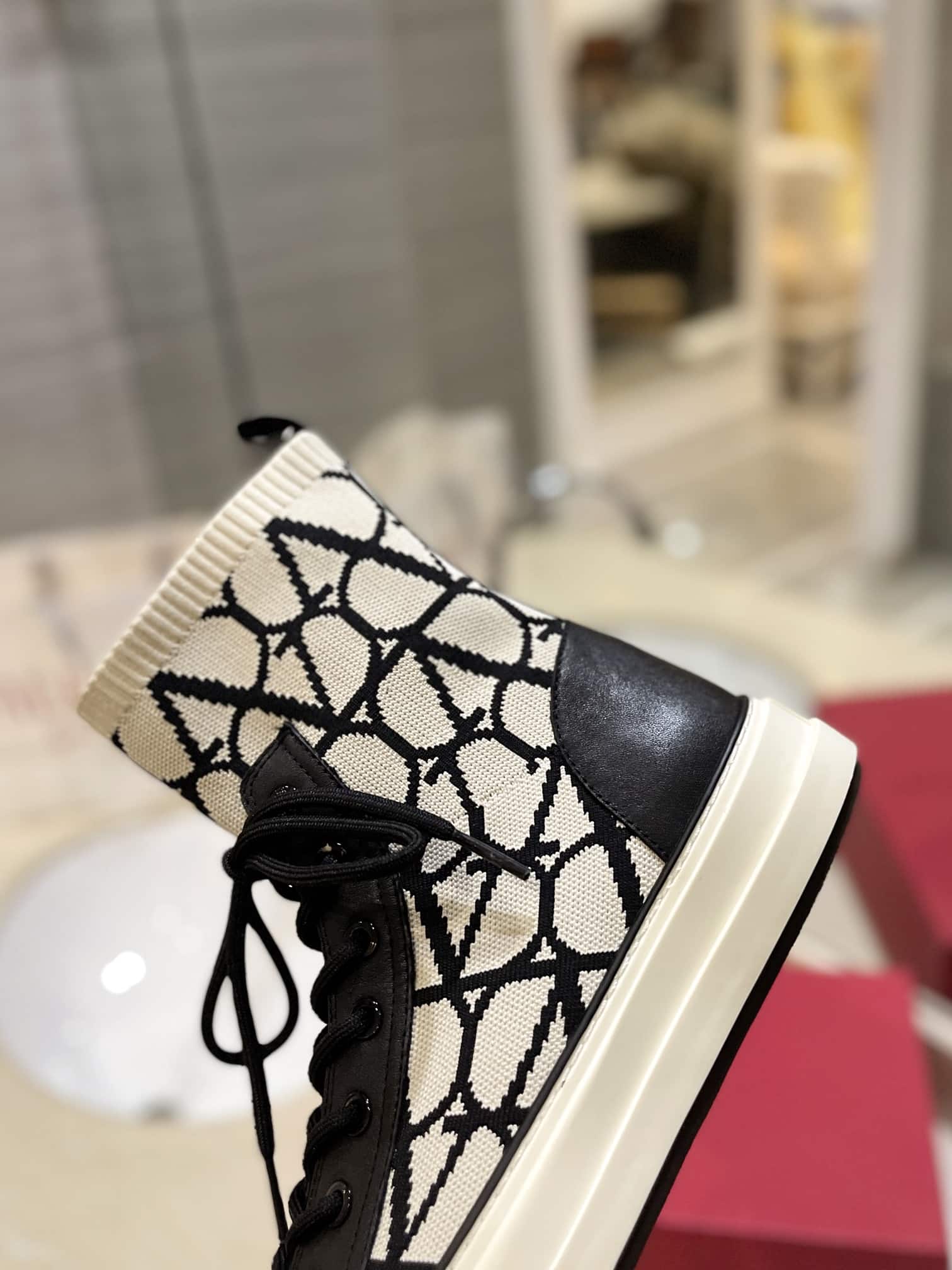 Valentino Garavani Toile Iconographe Socks Sneakers White