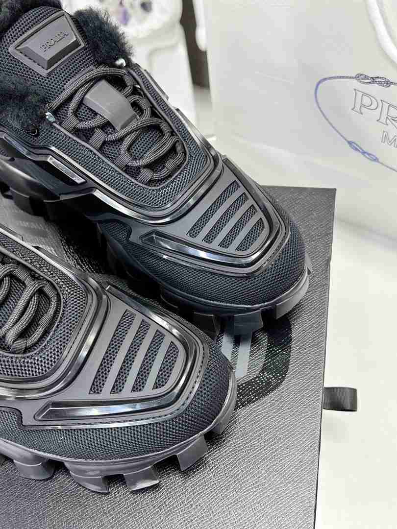 Prada Cloudbust Thunder Technical Fabric Sneakers Black