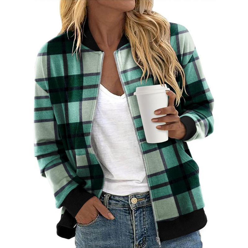 Women's Zip Up Jacket Casual Long Sleeve