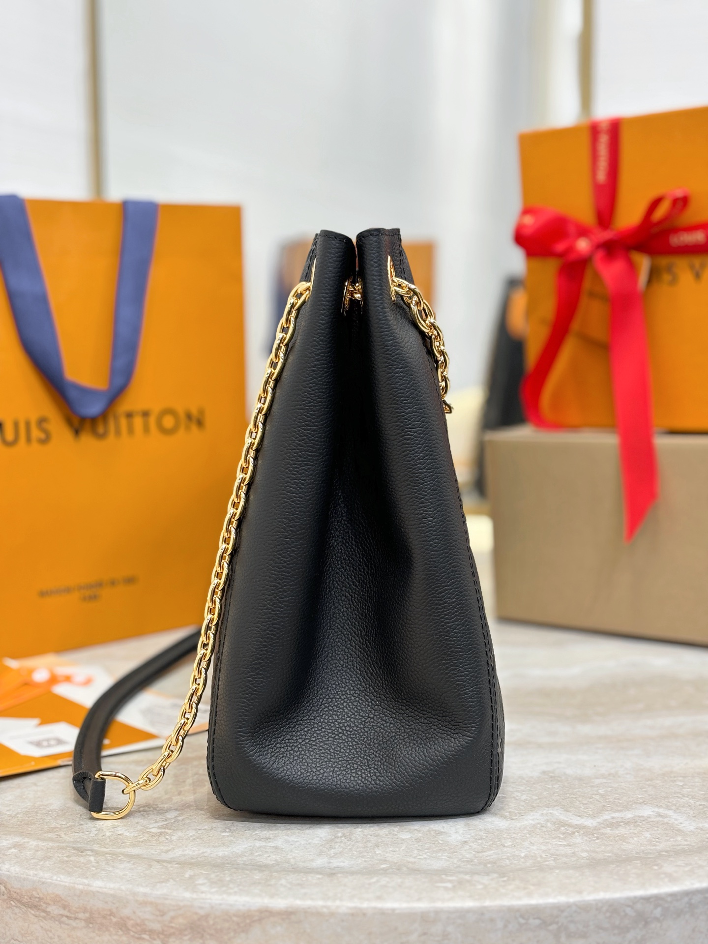 Louis Vuitton LV Anytime MM Monogram Empreinte Bag Black M14324 42cm/ 16.5in