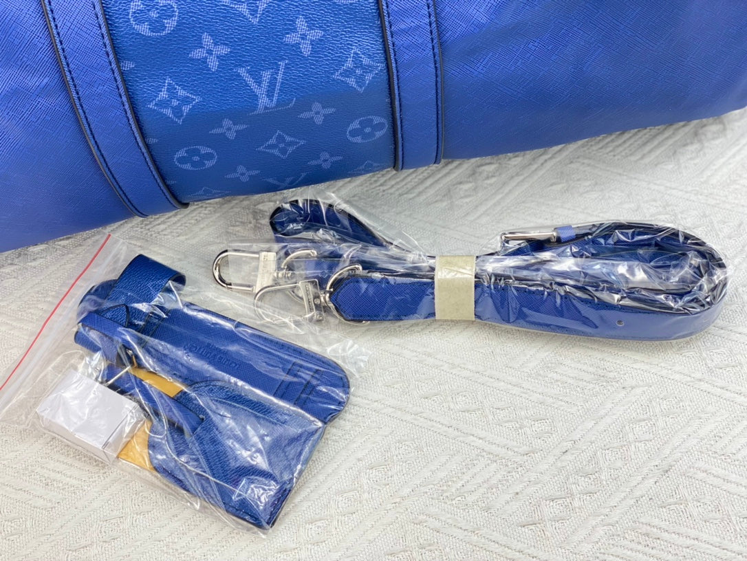 Louis Vuitton Keepall Bandouliere 50Cm Blue