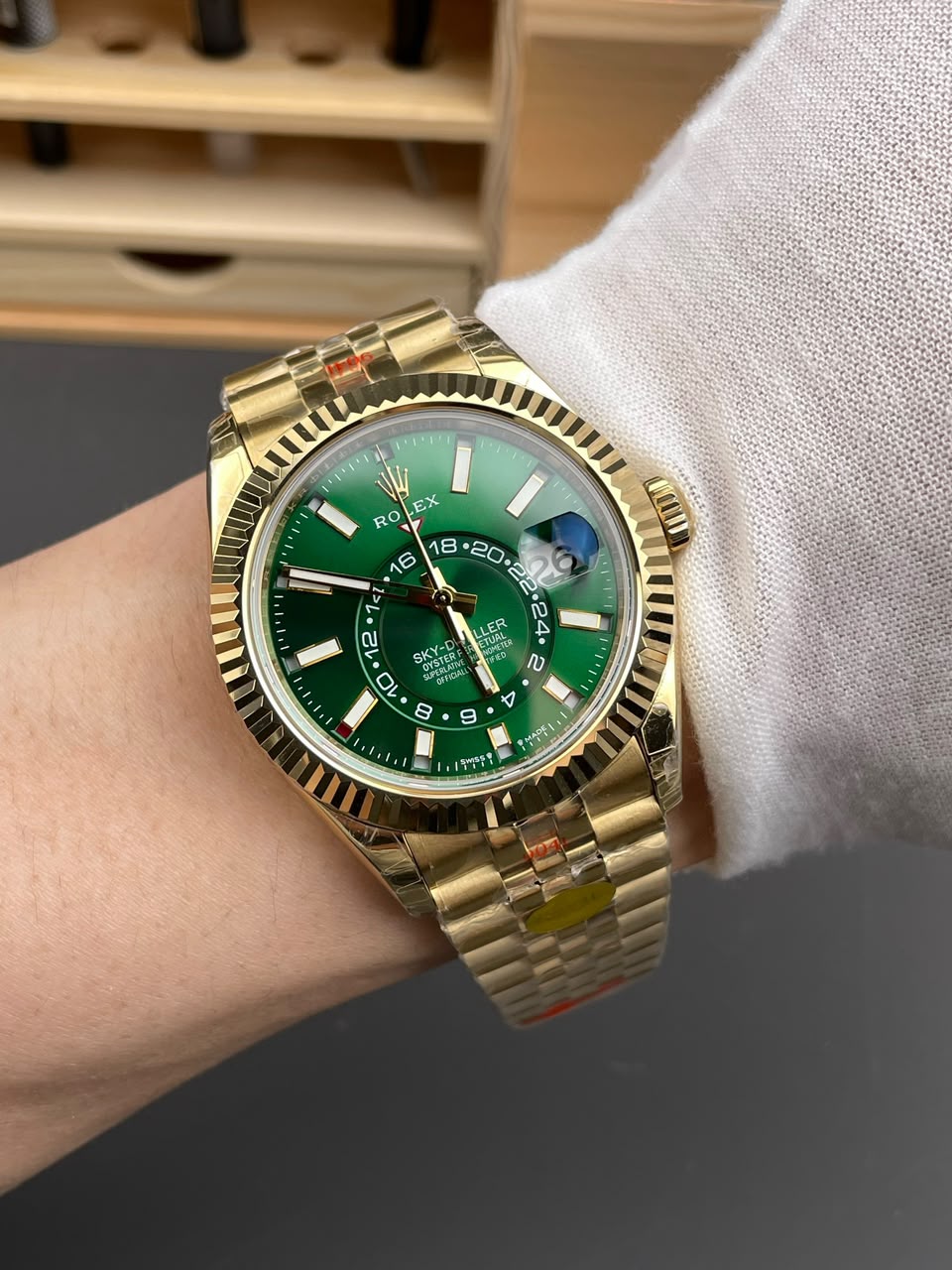 [Superclone] Rolex Oyster Sky-Dweller 42 mm Yellow Gold 336938 Green Dial