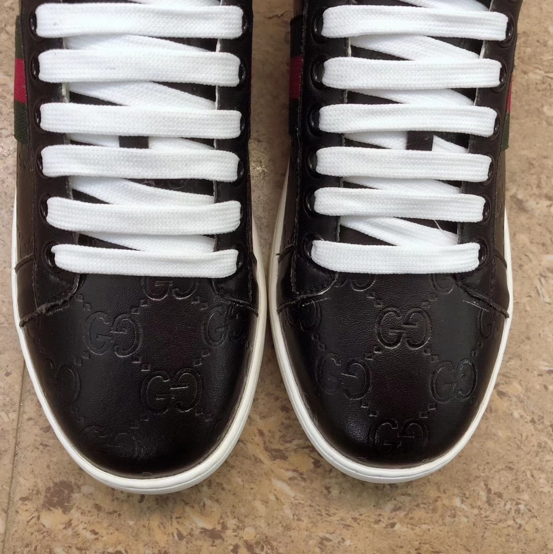 Gucci Ace Black Logo Sneaker 386750 Cwcg0 1070