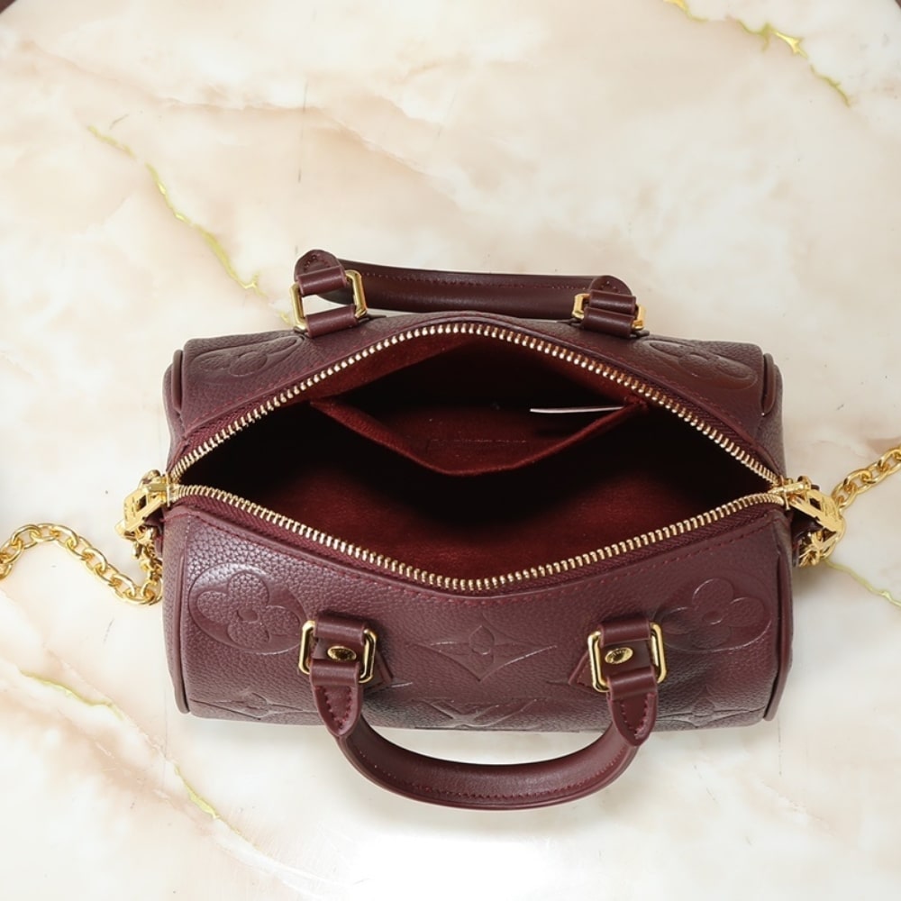 Louis Vuitton Speedy Bandouliere 20 Monogram Empreinte Grenat Red 20Cm M25929