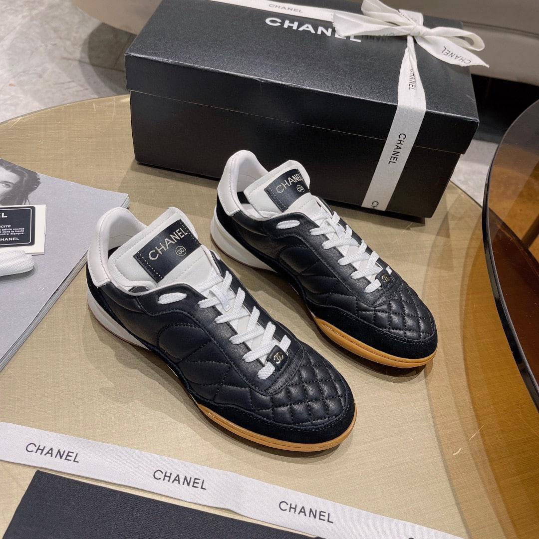 Chanel Sneakers Calfskin Suede Black