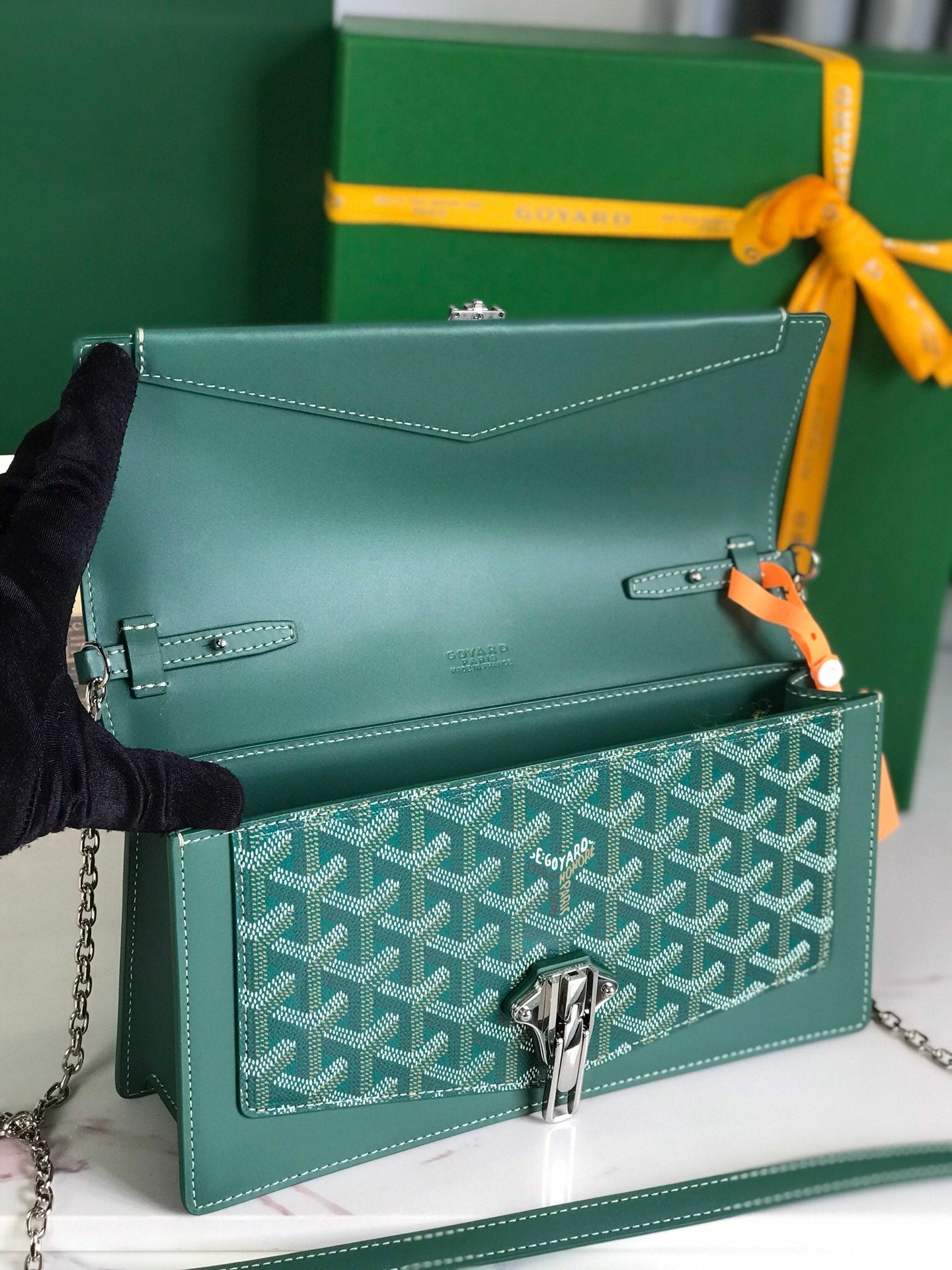 Goyard Duchesse Marie-Caroline Bag 25 Cm Green Goyardine Canvas And Smooth Calfskin