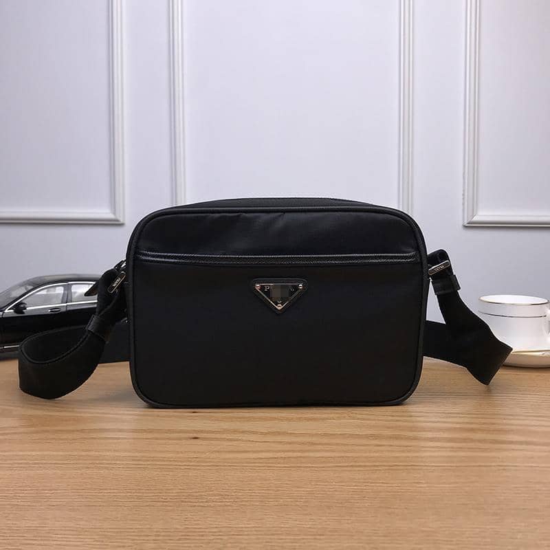 Prada Triangle Logo Re-Nylon And Saffiano Leather Black