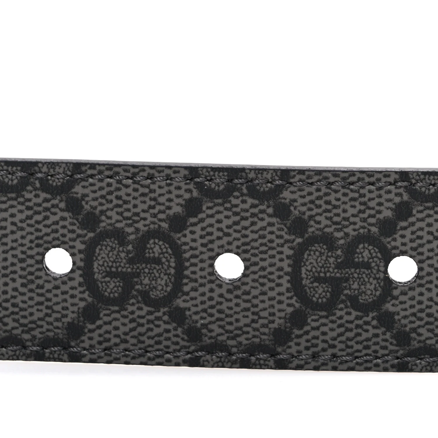 Selleria Calfskin GG Supreme Monogram Reversible Belt 90 36 Graphite Grey Black