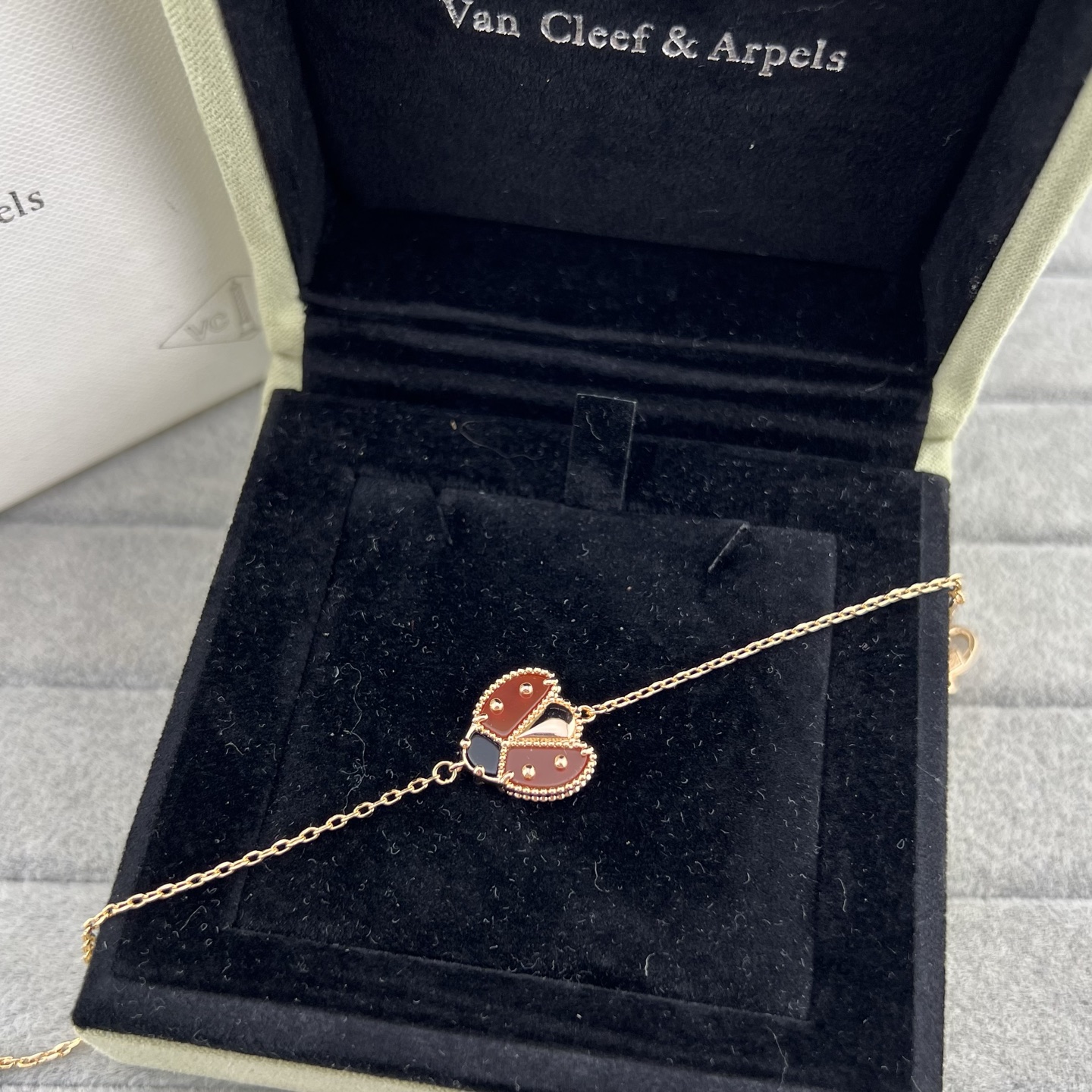Rose gold ladybug bracelet