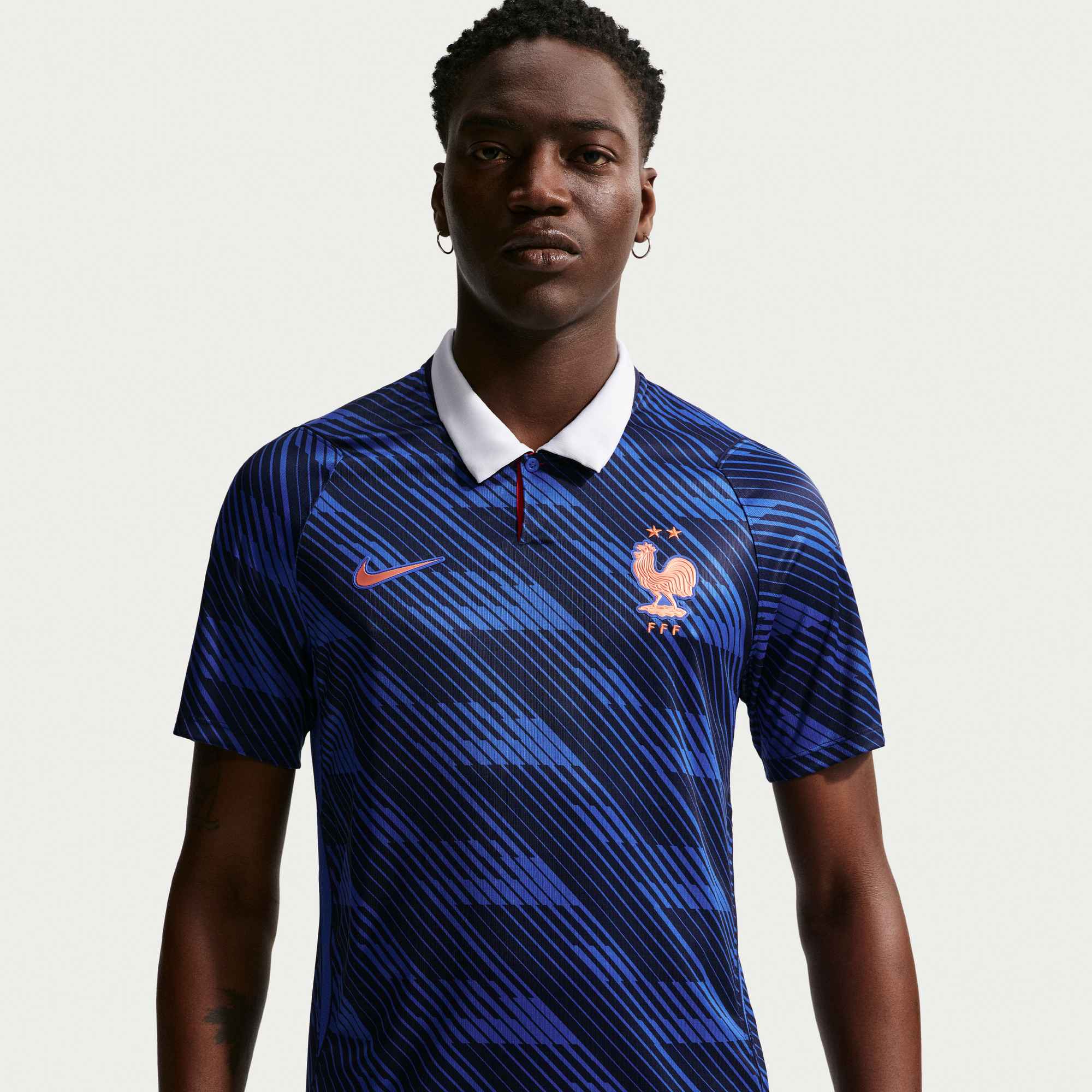 Nike Men's France Kylian Mbappe Home Stadium Jersey 2026 (Game Royal/Metallic Copper)