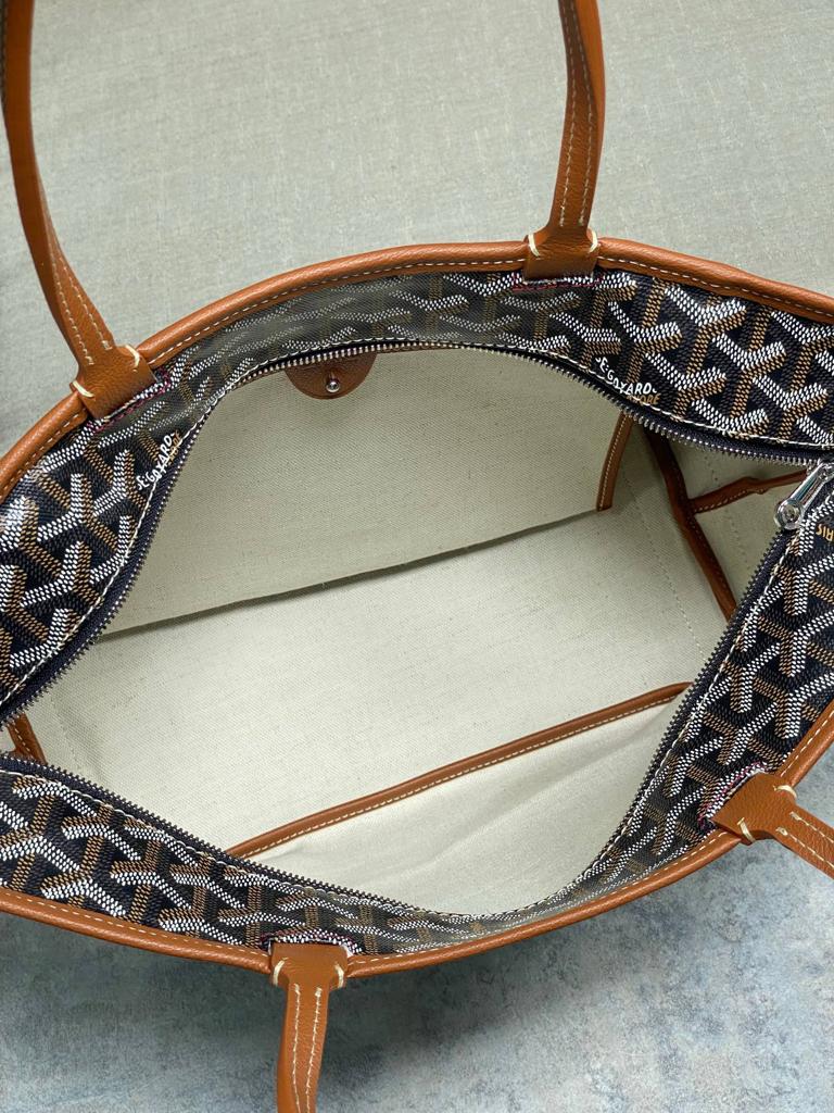 Goyard Artois PM Tote Bag 40Cm Black And Tan Canvas