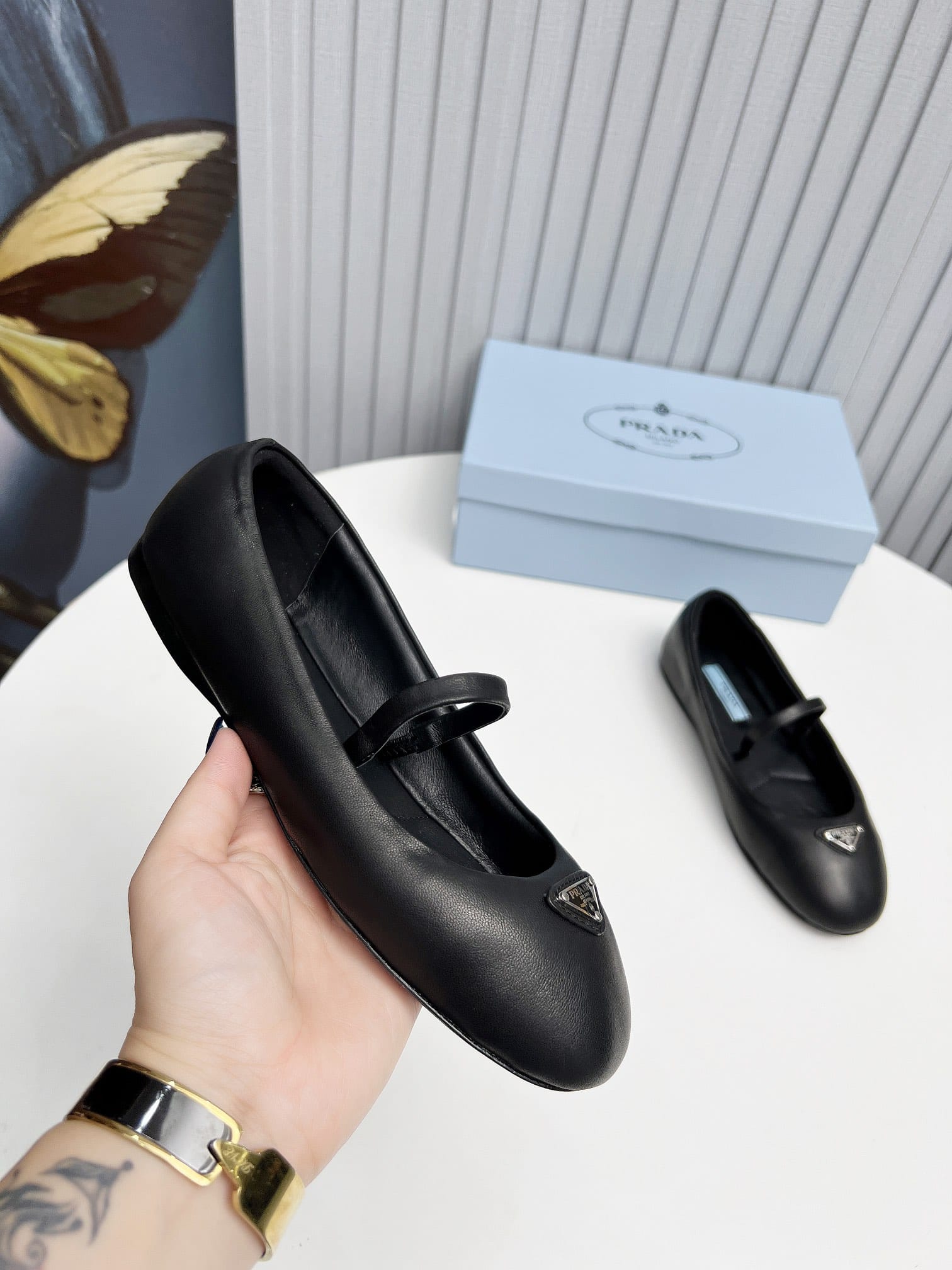 Prada Soft Padded Nappa Leather Ballerinas Black 1F122N 2Dl8 F0002 F 005