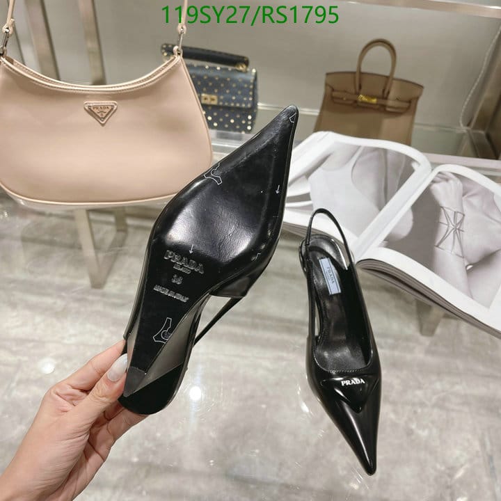 Prada Brushed Leather Slingback Pumps Black 1I885M055F0002Fa065