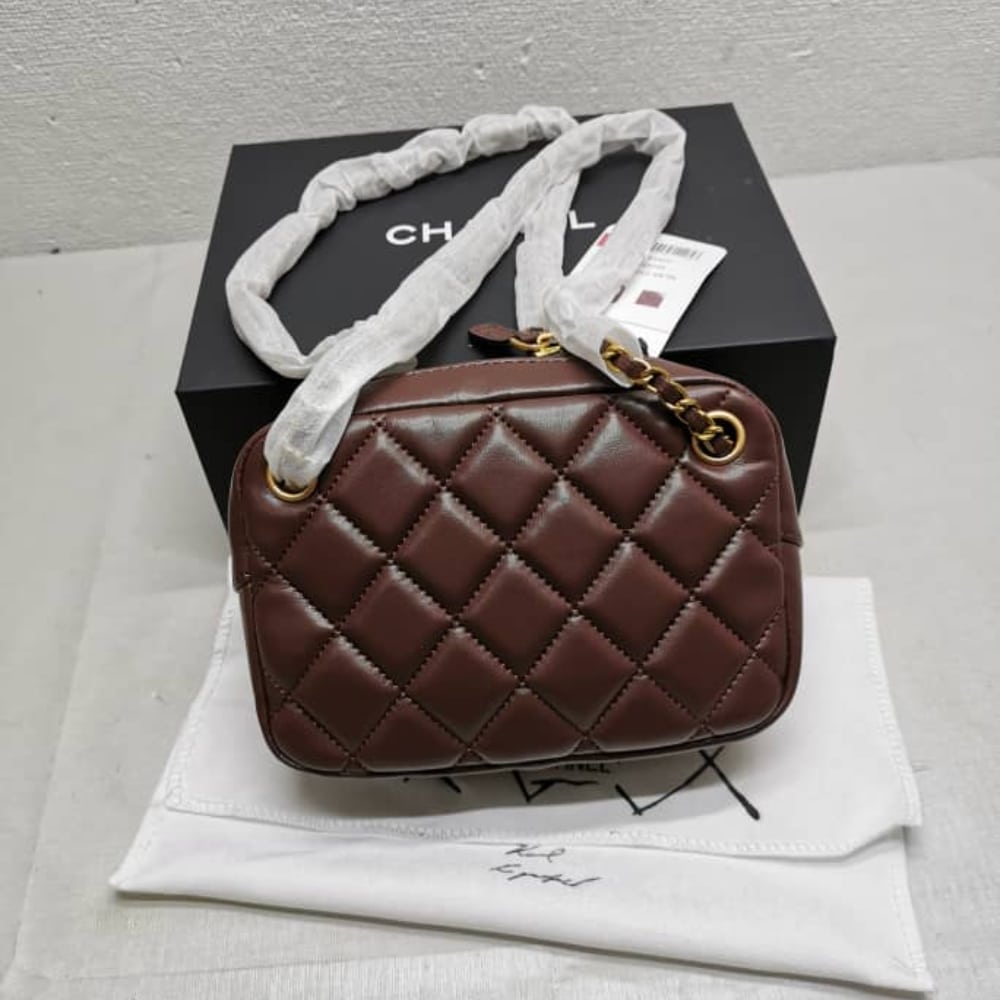 Chanel Mini Camera Case Dark Brown 18Cm As5190 B18306 Nzv43