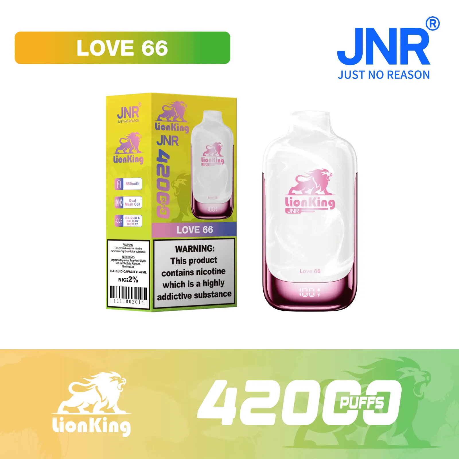 JNR Lionking 42K Puffs Disposable Vape
