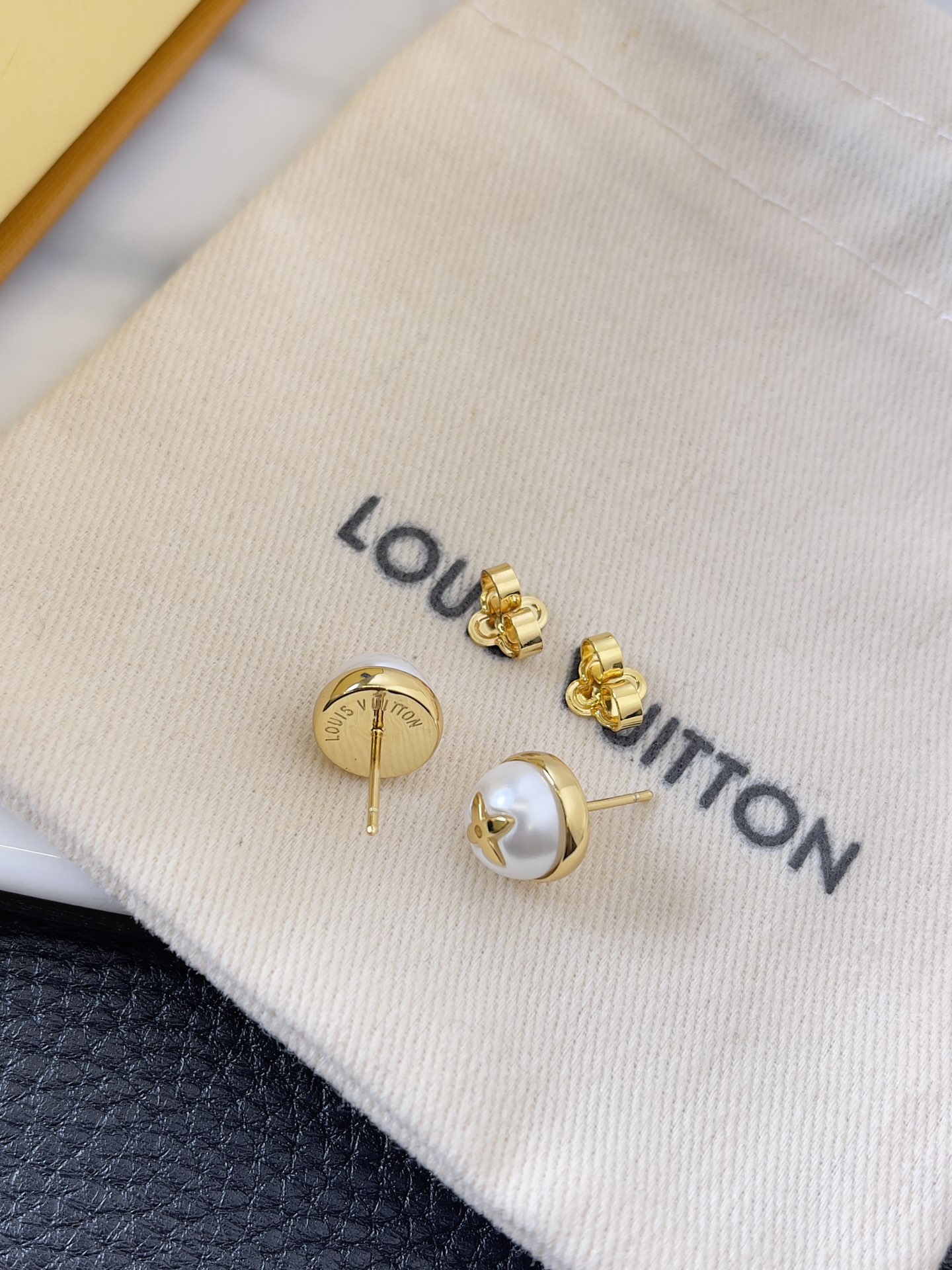 Louis Vuitton My Mix Pearl Logo Stud Earrings