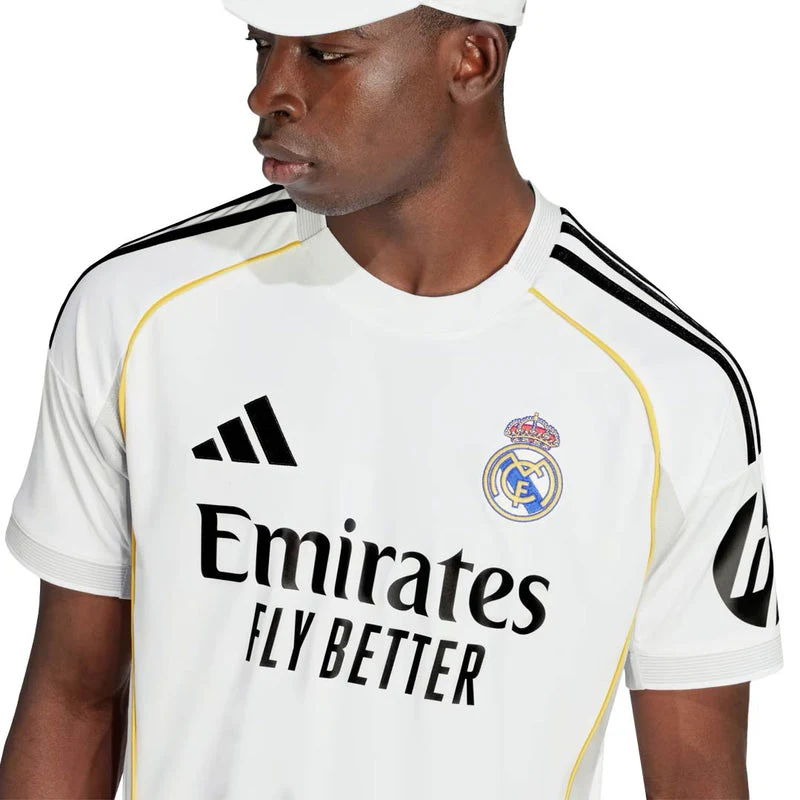 adidas Kylian Mbappé Real Madrid 25/26 Home Jersey w/ Champions League Patches (White)