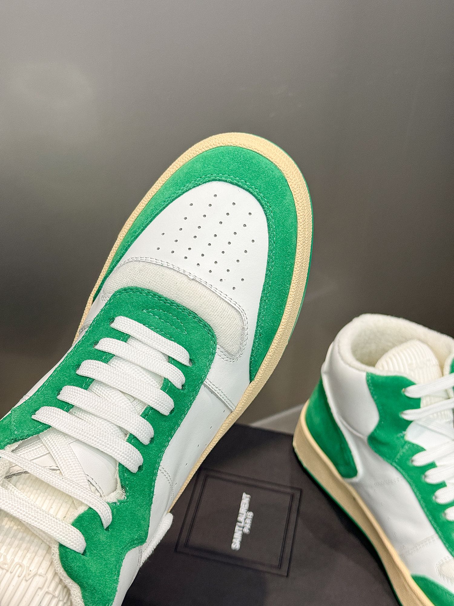 YSL Leather High Top Sneakers