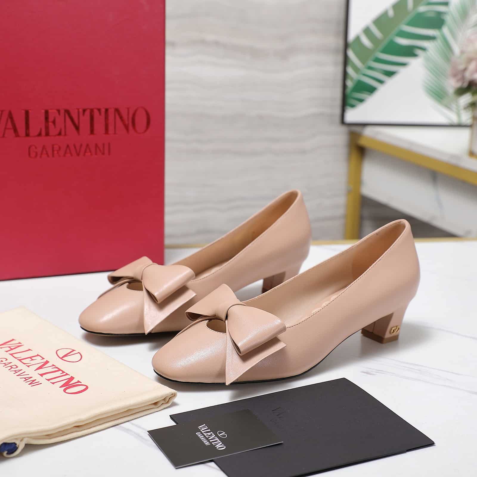 Valentino Bowow Pumps In Kidskin Water Rose 6W2S0Lb5Ddt W34