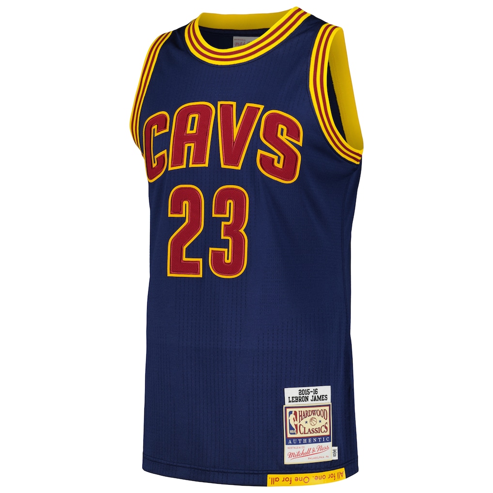 Men's Cleveland Cavaliers LeBron James Mitchell & Ness Navy 2015/16 Hardwood Classics Authentic Jersey