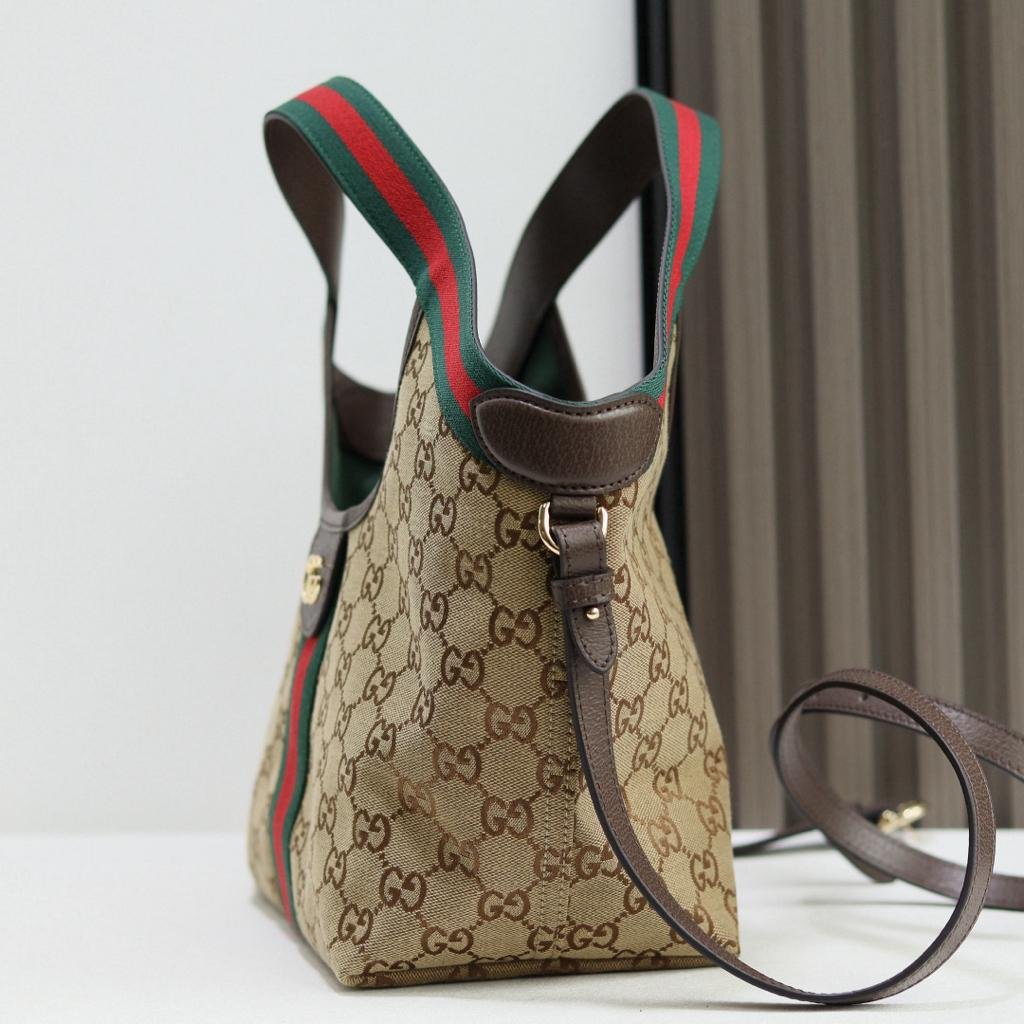 Gucci Giglio small Tote Bag 25cm/9.8in Beige And Brown 860845
