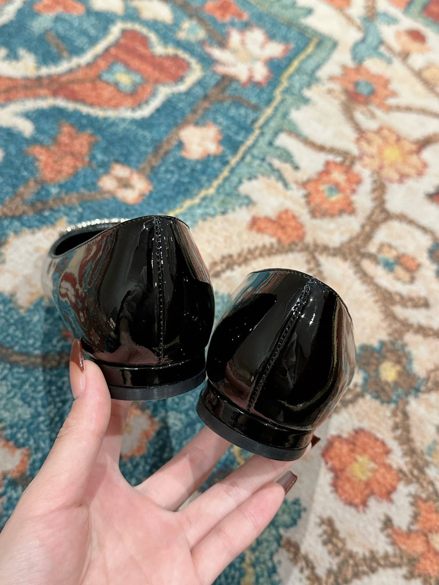Louis Vuitton Crystal Lv Ballet Flats Black