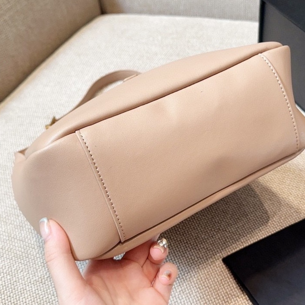Saint Laurent Le 5 A 7 Supple Small In Grained Leather Rose 24Cm