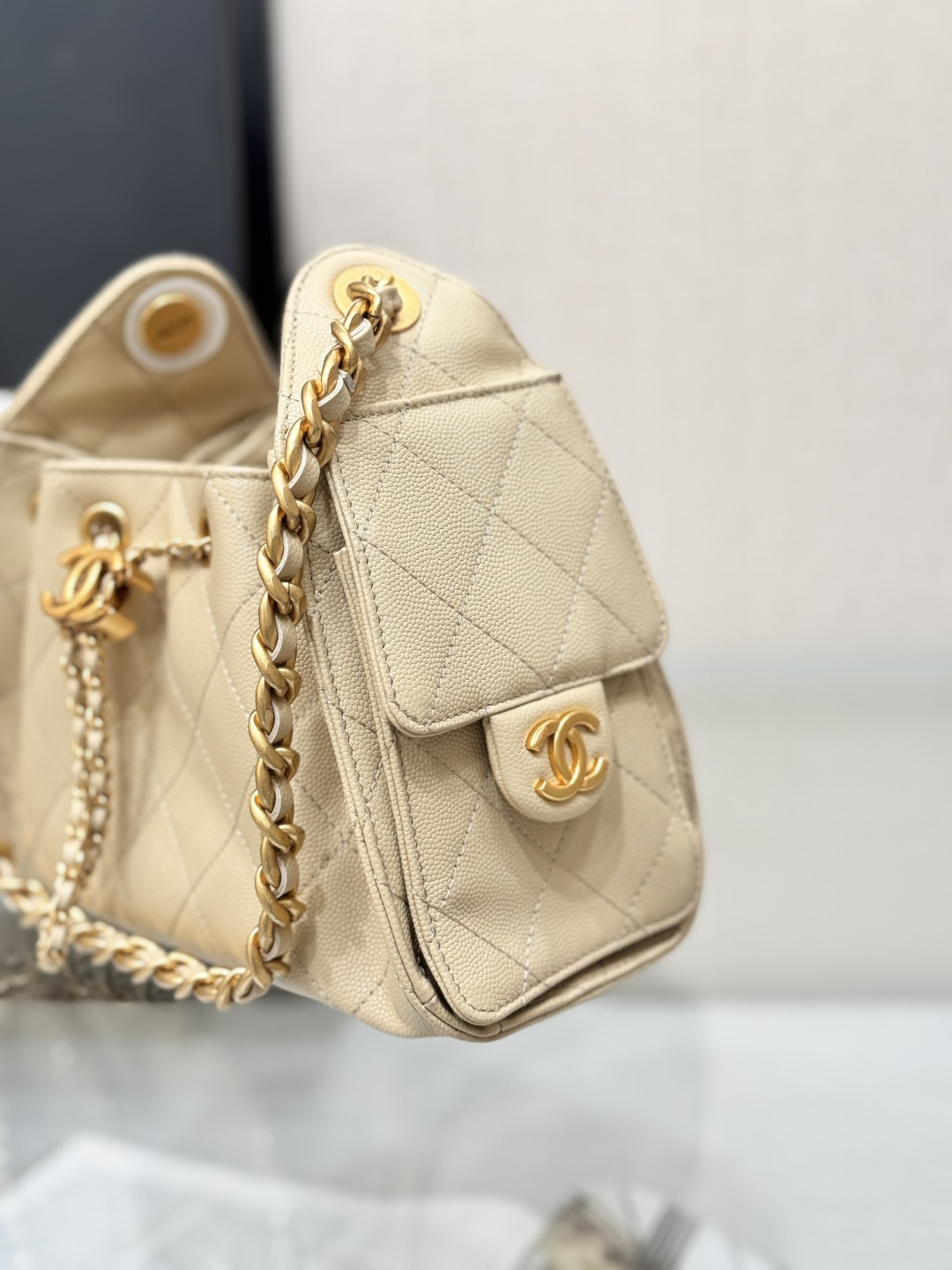 25Bag Mini Drawstring Bag（Beige）
