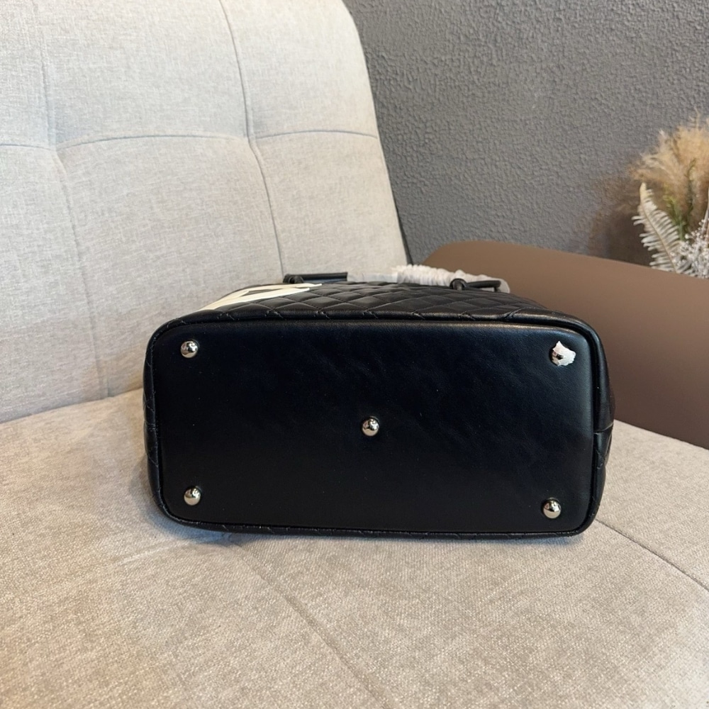 Chanel Cambon Line Medium Tote Bag In Black 28cm