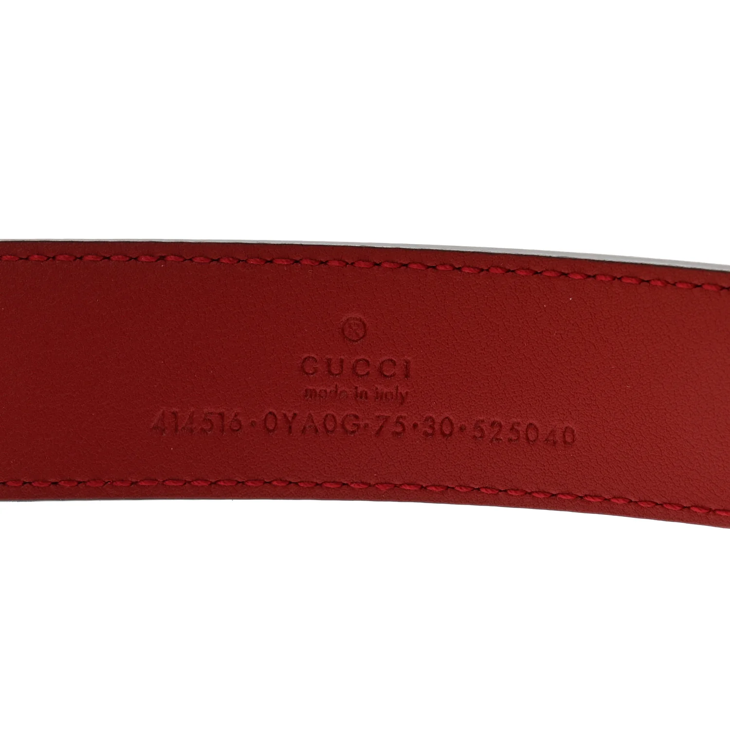 Plutone Calfskin Double G 30mm Belt 75 30 Red