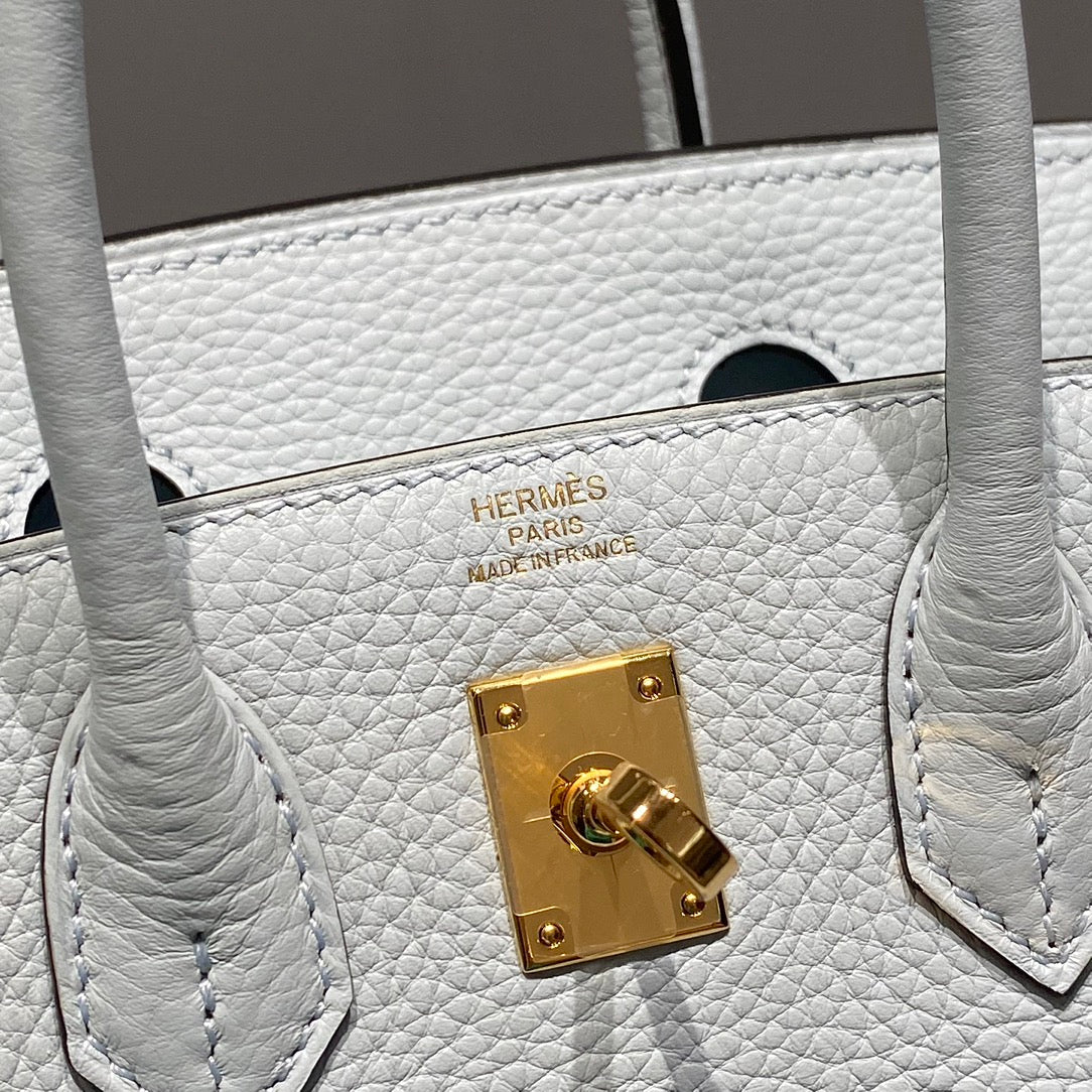 Hermes Birkin 20Cm Blue Pale Togo Leather Gold Hardware