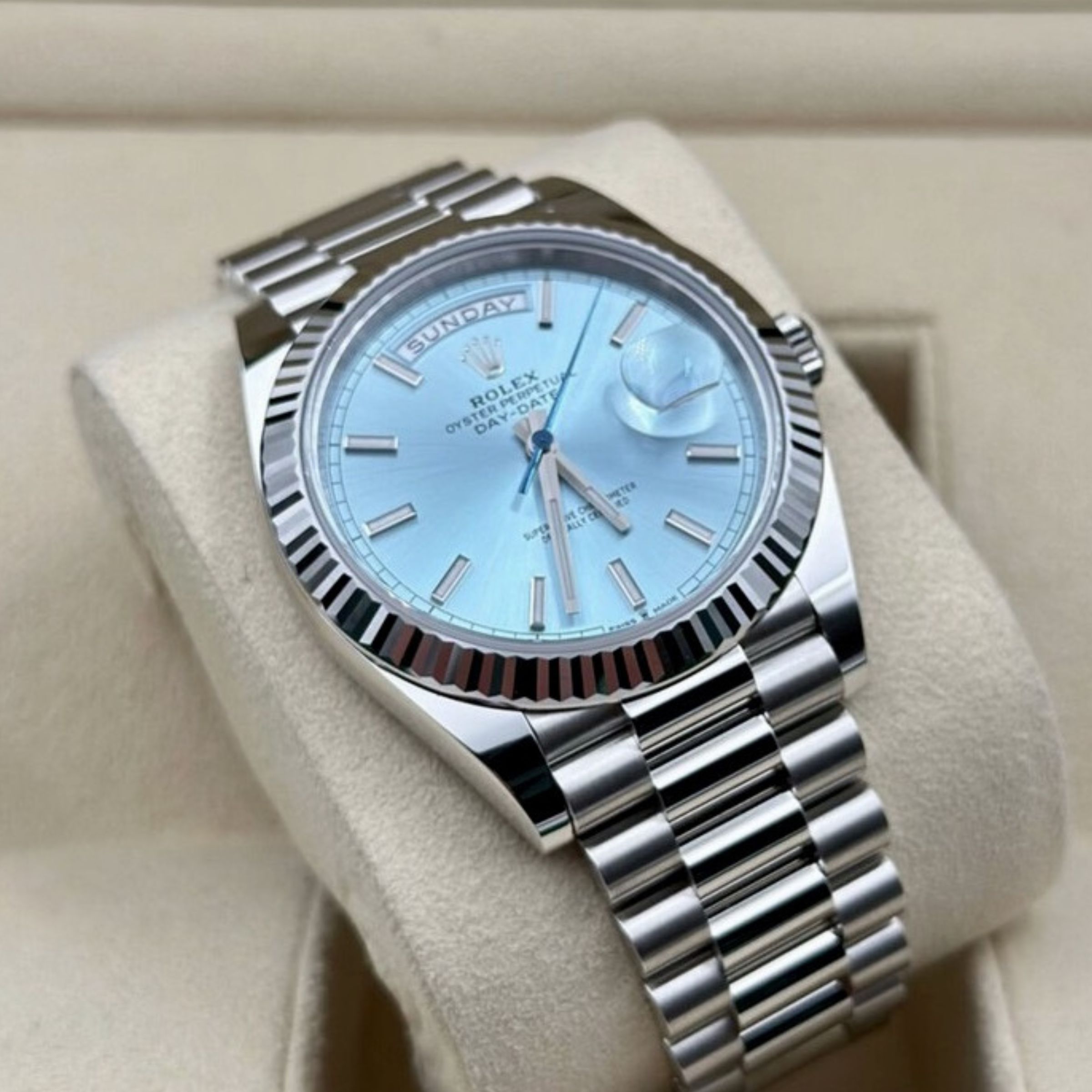 [Superclone] Rolex Day-Date 36mm Ice-Blue Dial President 128236
